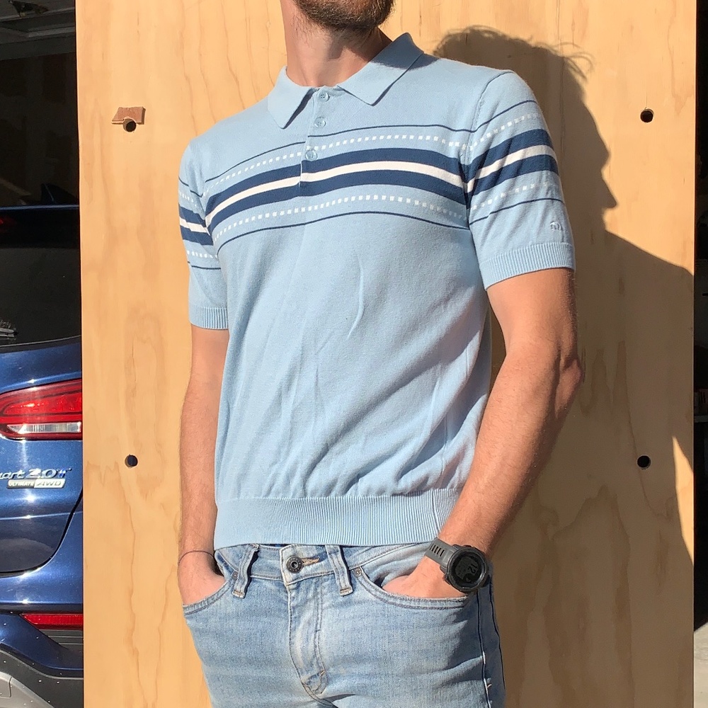 Vintage Style Striped Polo